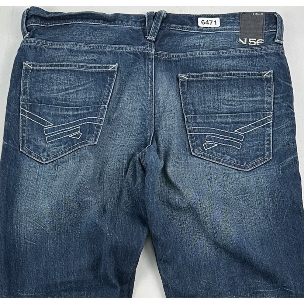 VTG Y2K Helix Slim Boot Cut Jeans Men 34x30 Blue Medium Wash Denim Skate Grunge